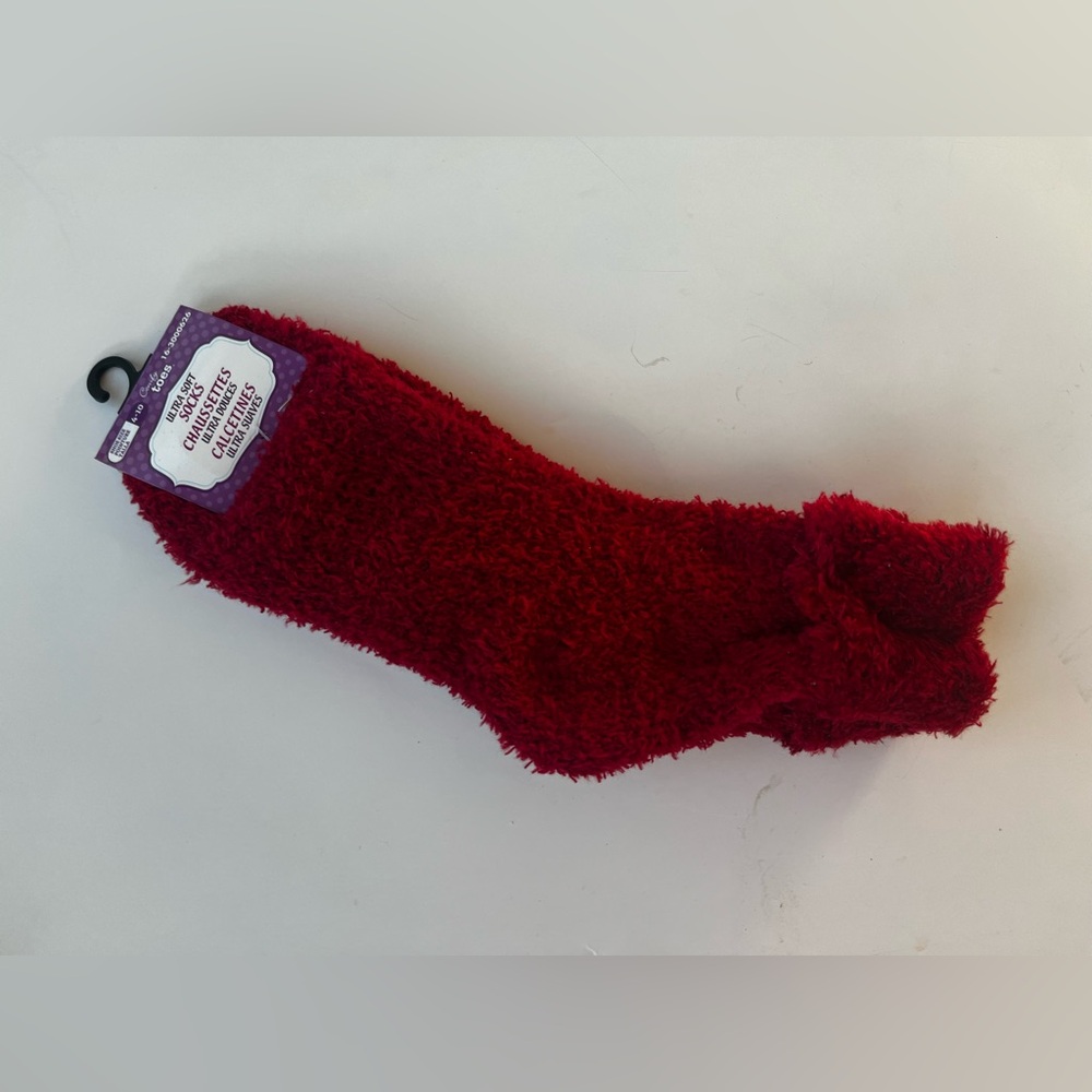 Cozy Red Fuzzy Socks
